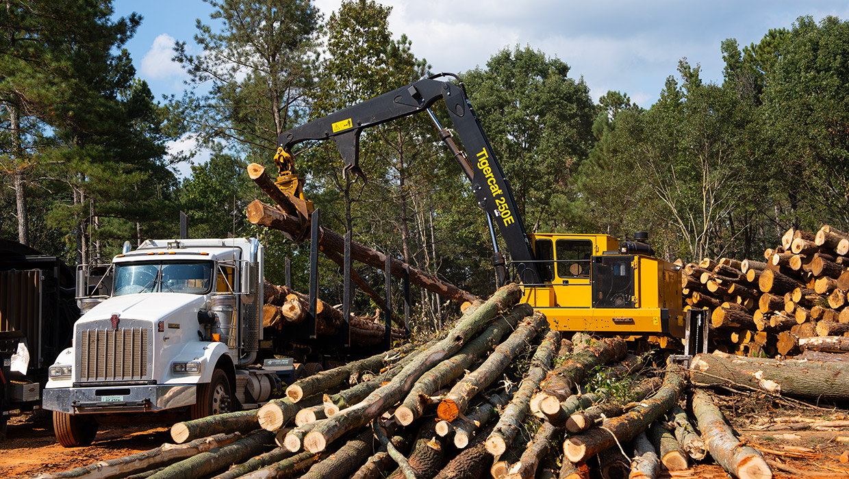 Tigercat 250E loader working in the field