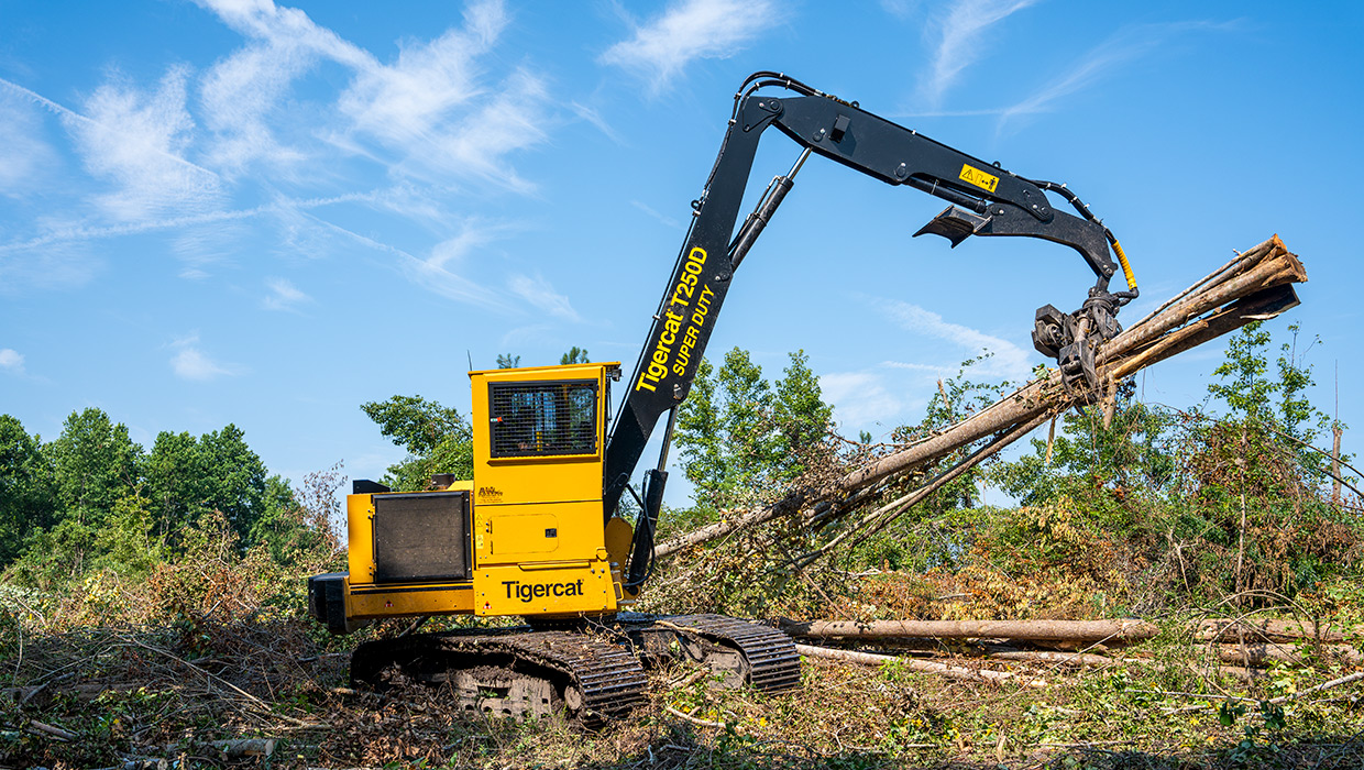 Image of a Tigercat T250D loader working in the field