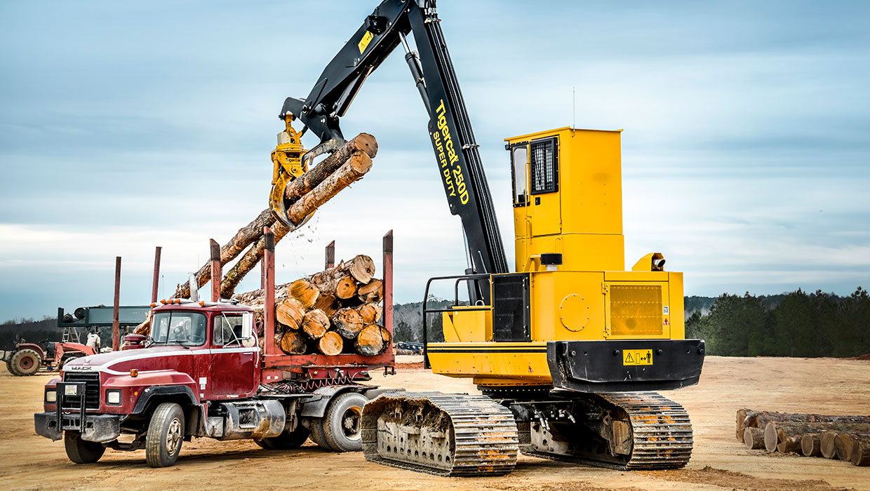 Image of a Tigercat T250D loader working in the field