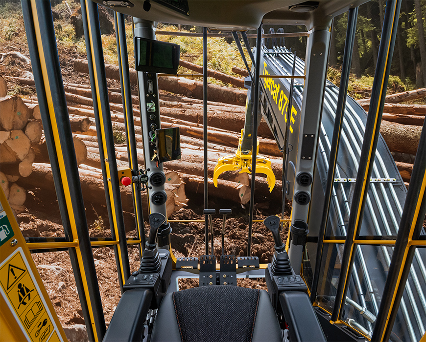 875E cab interior