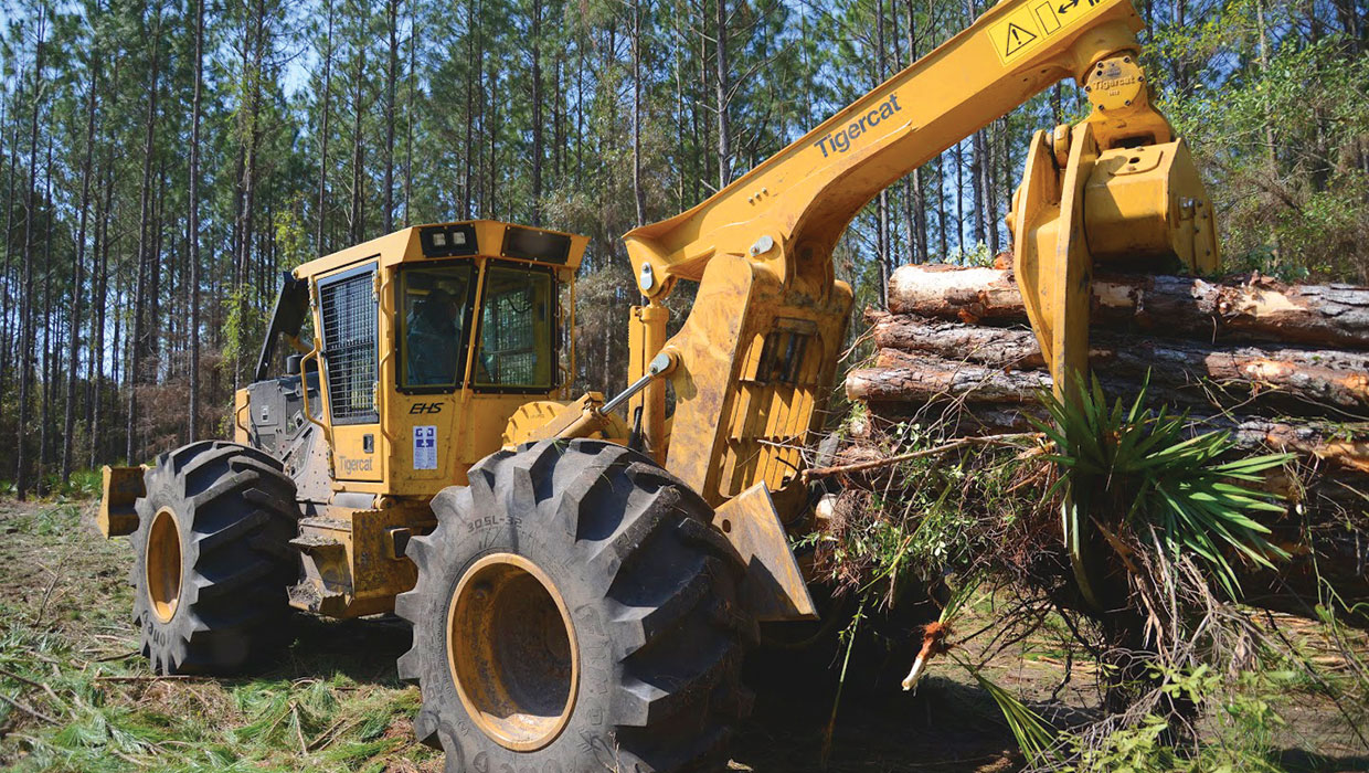 Tigercat 610E skidder working in the field