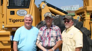 Robert credits Charles Wright, branch manager at Tidewater, Thomasville with providing outstanding service support over the years. (L-R) Charles Wright, Robert Clary and Don Snively on the delivery day.