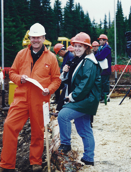 Dick Ronald y Martine Léveillé en la planta de DEMO 1996 en Quebec.
