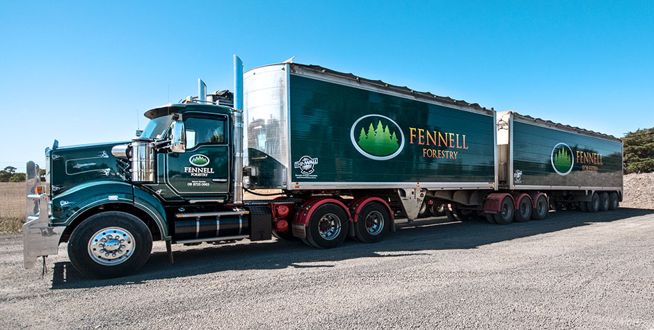 Un camion de copeaux de Fennell Forestry