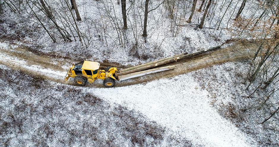 Vista aérea de un skidder 602.