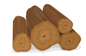 An illustration of 4 logs stacked on top one another.