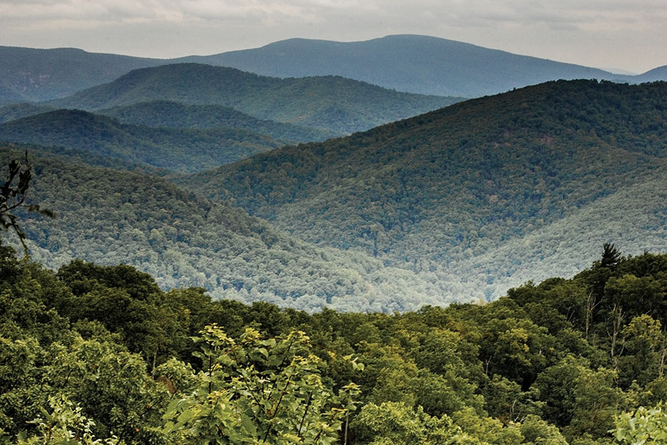 Landscape of Virginia Blue Ridge Mountains