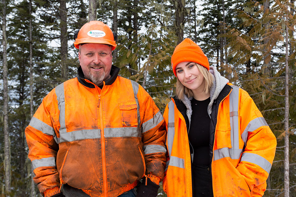 Clint with youngest daughter and equipment operator Julia.