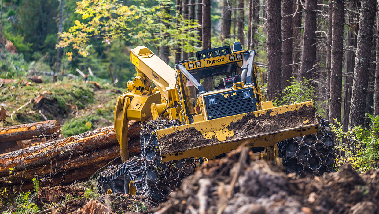 Tigercat 625H skidder working in the field