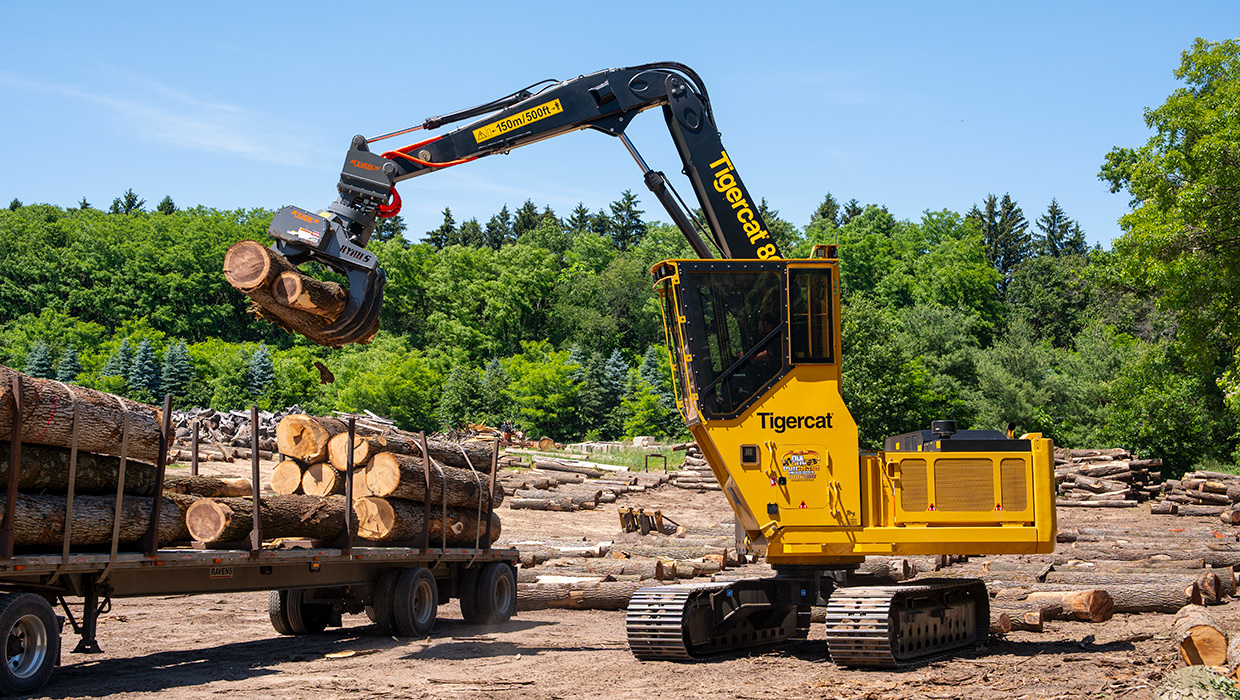 Image of a Tigercat 865 logger working in the field