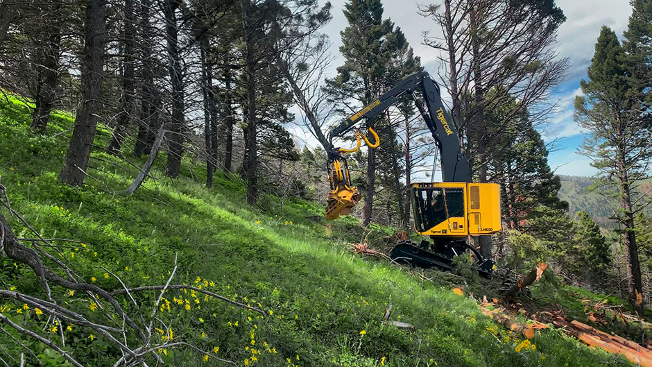 LH822D with 570 harvesting head in Montana.