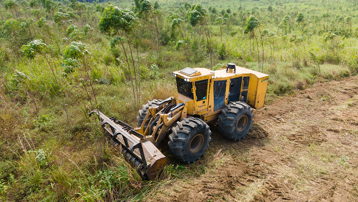 Image of a Tigercat 760B mulcher working in the field