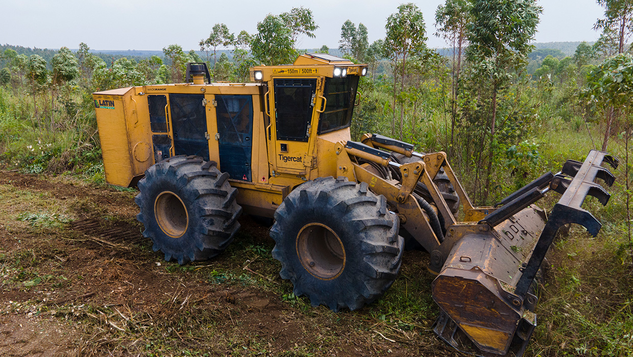 Image of a Tigercat 760B mulcher working in the field