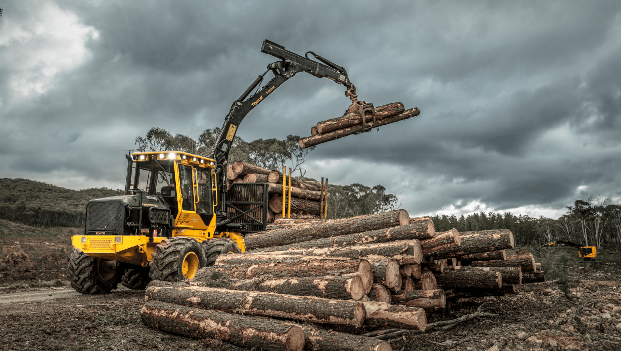 Image of a Tigercat 1085C forwarder working in the field