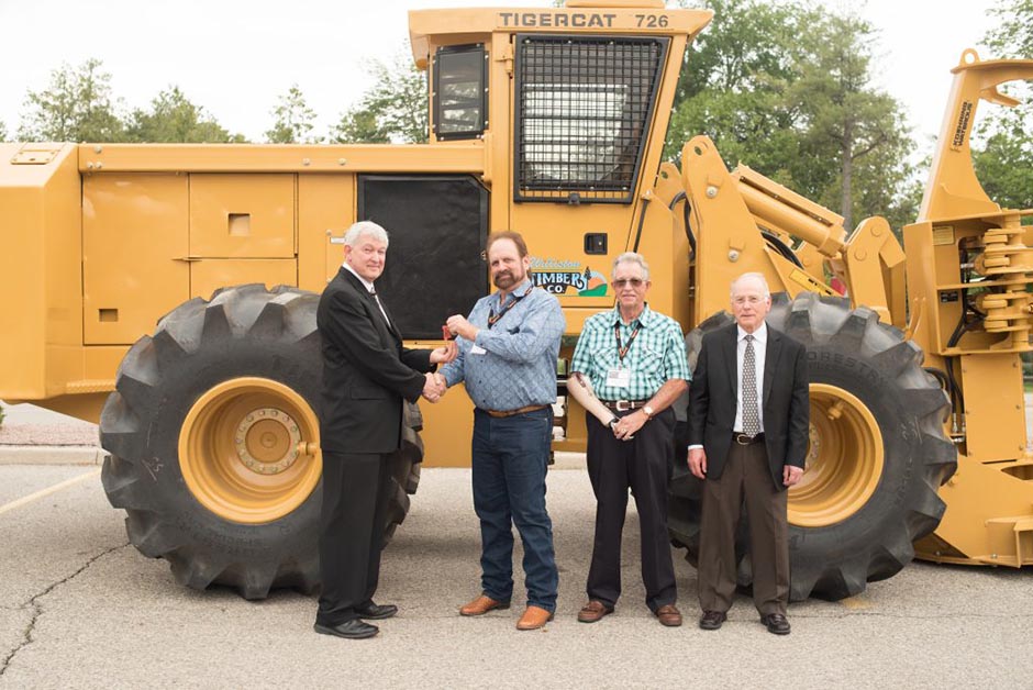 Rebuilt 726 feller buncher prototype