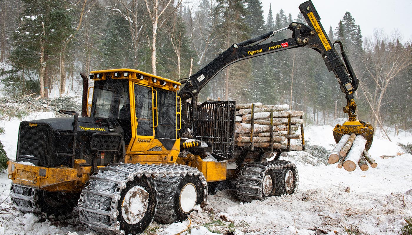 El forwarder 1085C en condiciones de invierno