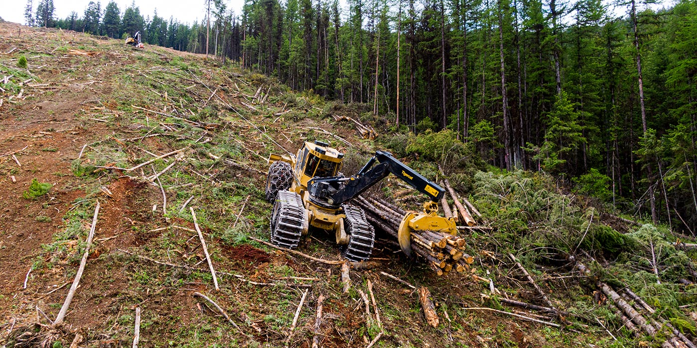 Photo of Reg has operated many different skidders in a variety of terrain conditions. He does like having the added security of being tethered. “It’s a whole different world with cable assist,” he comments.