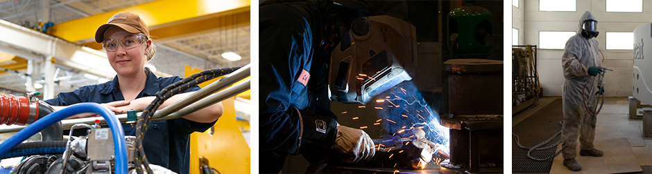 Tigercat employees at their work stations