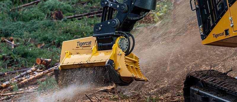 Tigercat 4161-15 mulching head working in the field
