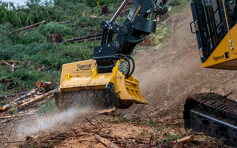 Tigercat 4161-15 mulching head working in the field