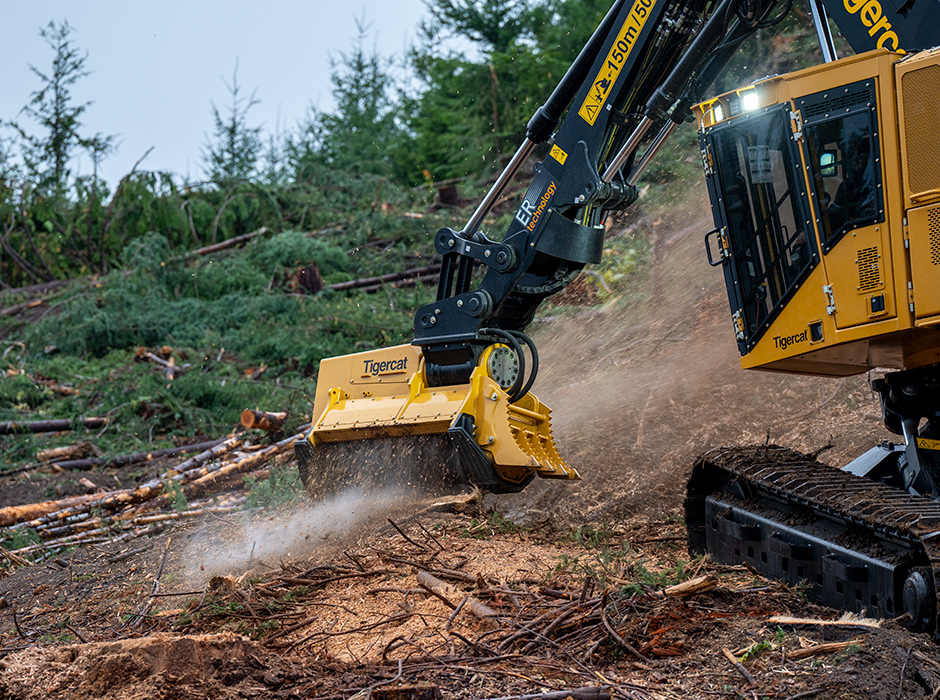 Tigercat 4161-15 mulching head working in the field