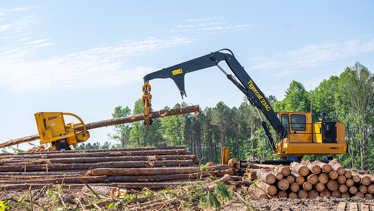 Image of a Tigercat 234C loader working in the field