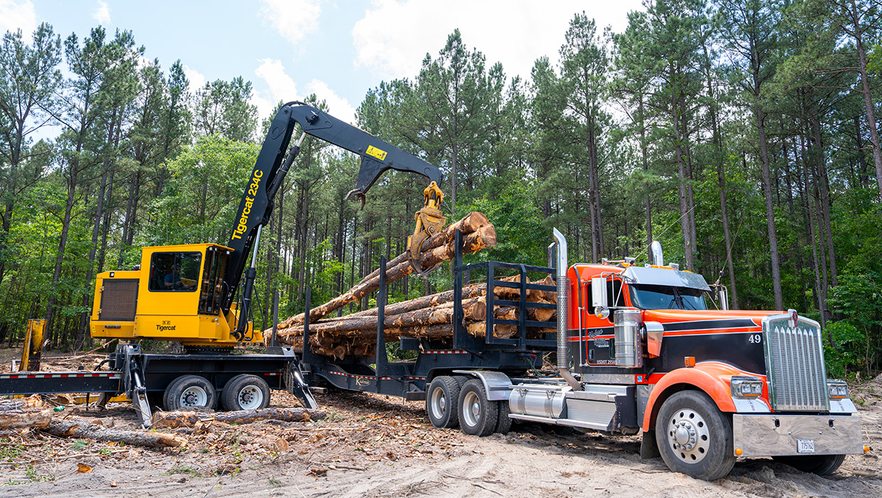 Image of a Tigercat 234C loader working in the field
