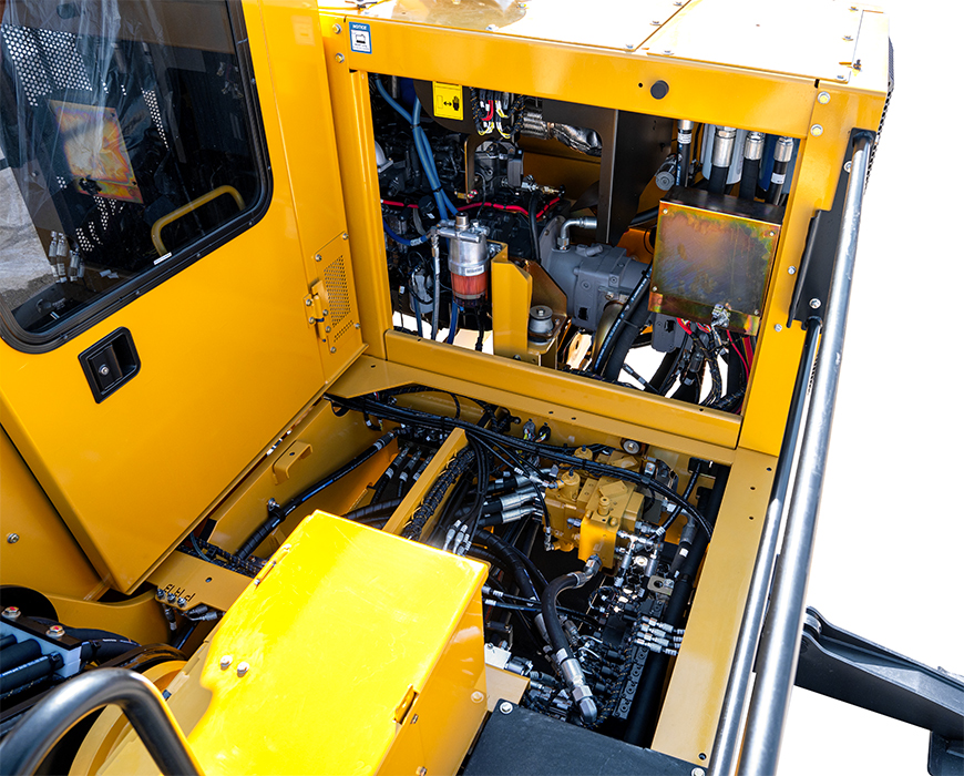 Image of a Tigercat 234C loader's service compartment.