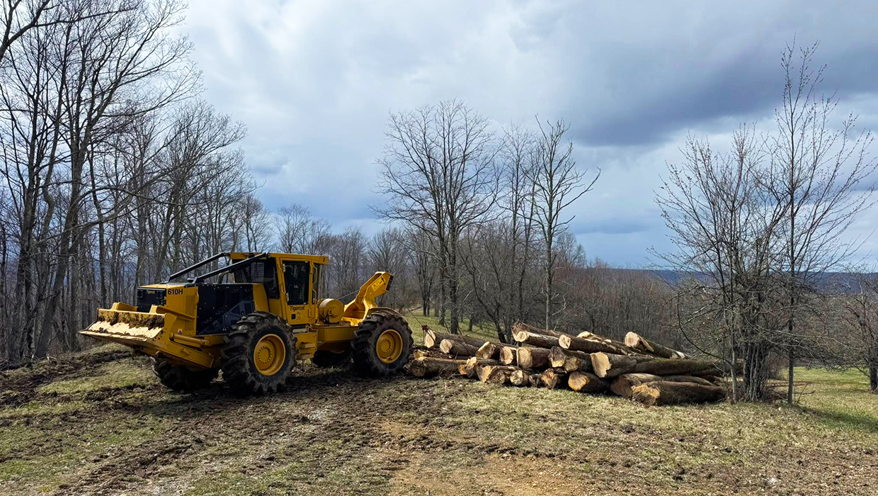 610H cable skidder working in the field