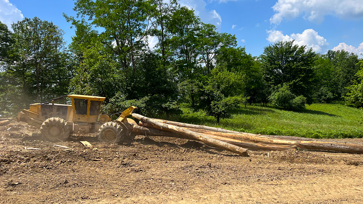 610H cable skidder working in the field