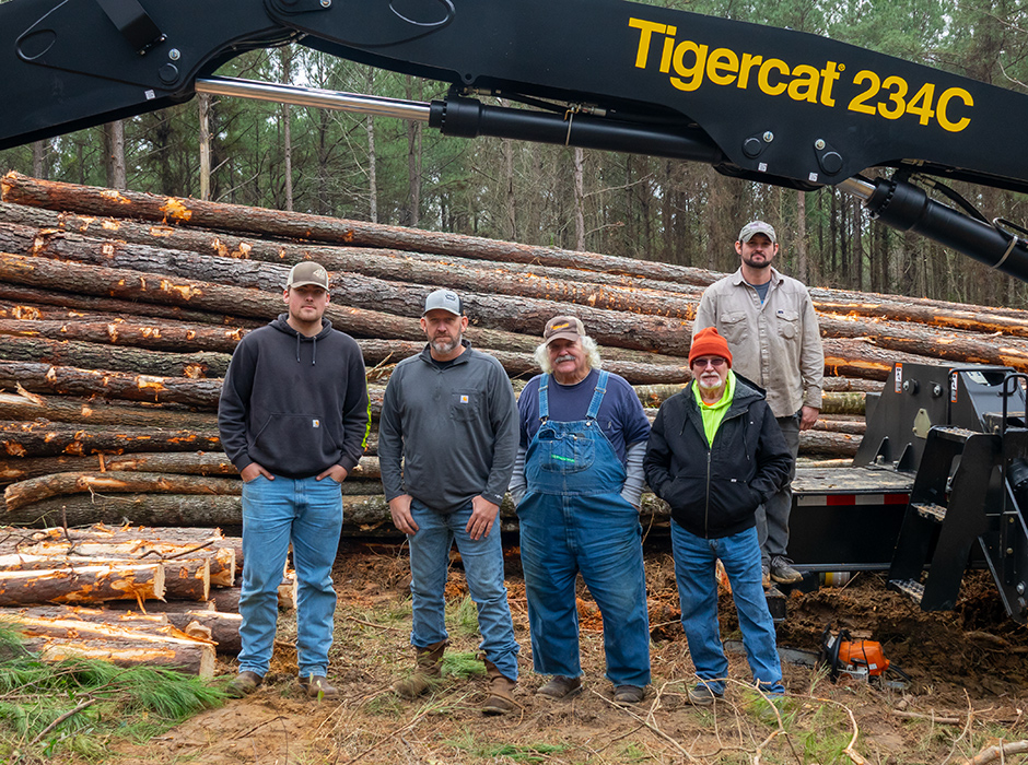 The 4M Logging crew. (L-R) Trey Malone, Beau Malone, Bobby Jackson, Chucky Demoss and David Young.