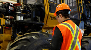 Performing engine diagnostics on a Tigercat machine