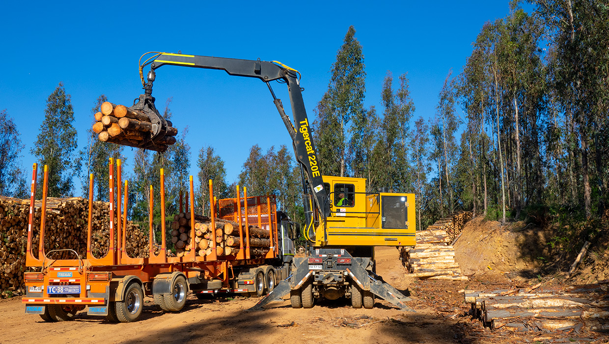 Tigercat 220E loader working in the field