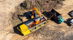 Image of a Tigercat 6040 carbonizer working in the field