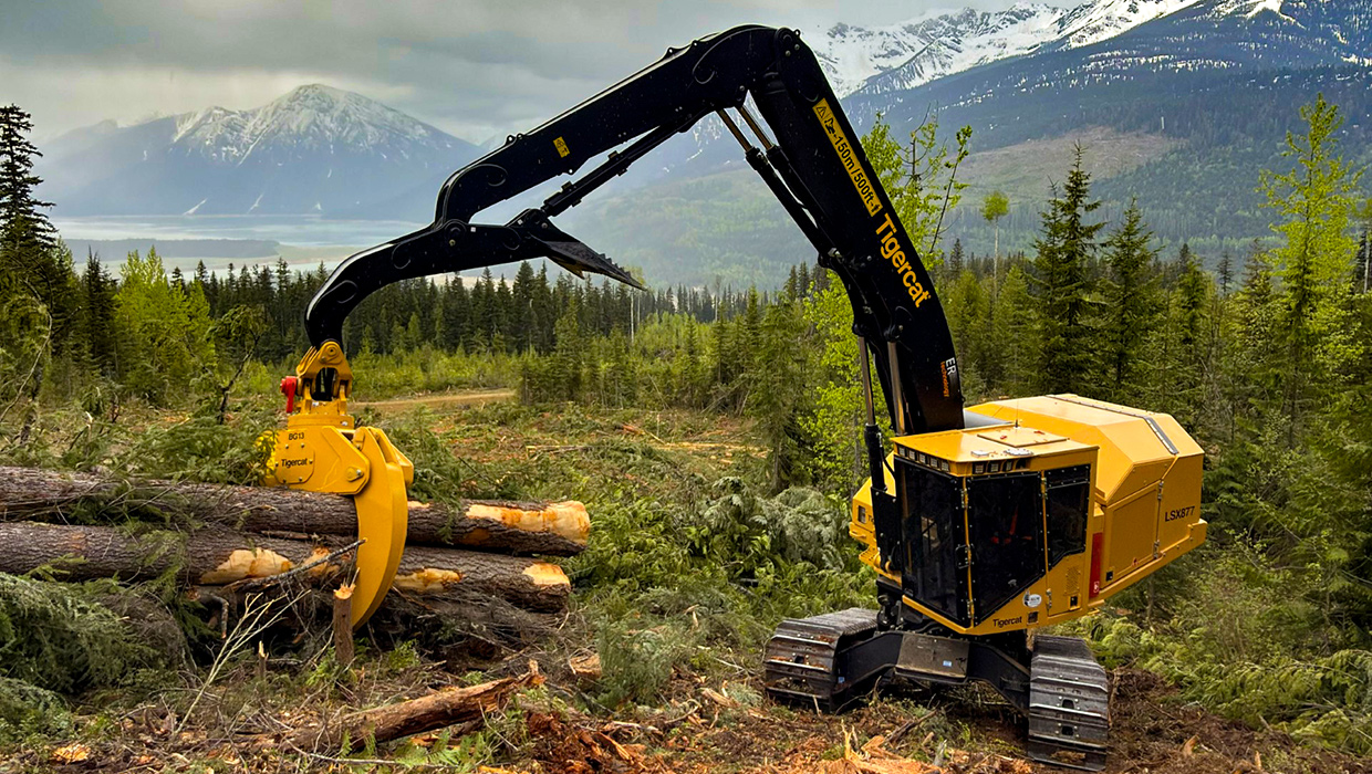 Image of a Tigercat LX877 working in the field