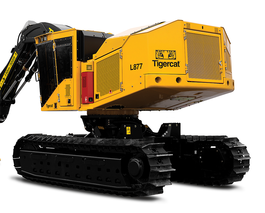 visualização traseira do feller buncher L877