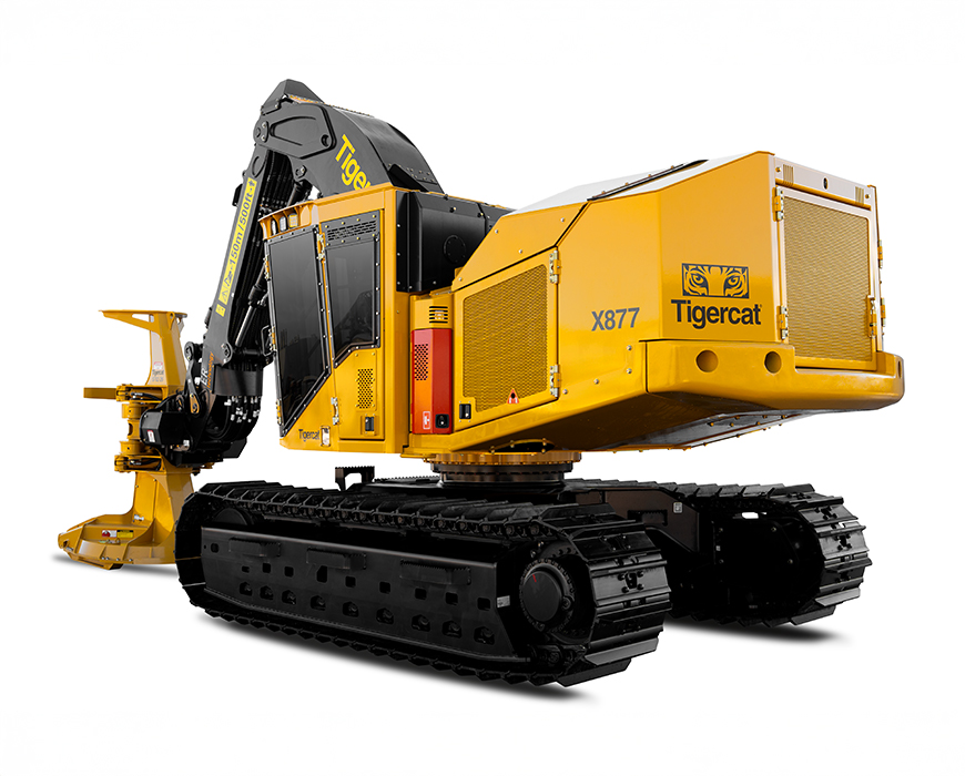 Rear view of X877 feller buncher