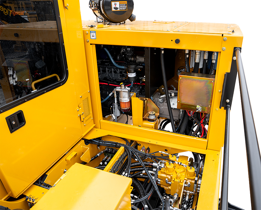Image of a Tigercat loader service compartment.