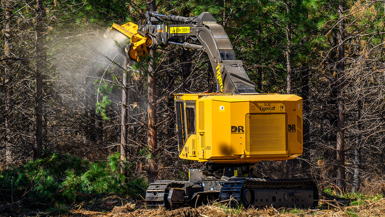 Image of a Tigercat LX825 working in the field