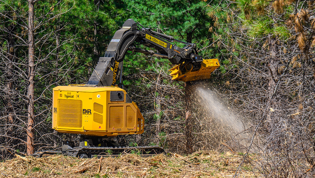 Image of a Tigercat LX825 working in the field